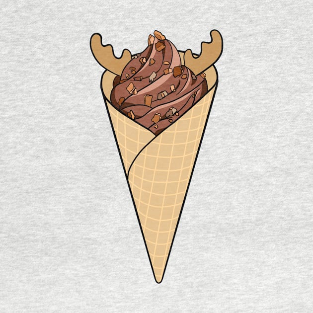 Reindeer Ice Cream Cone by JustGottaDraw